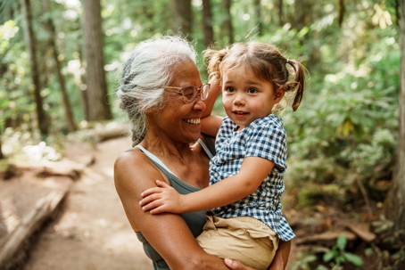 grandmother with granddaughter